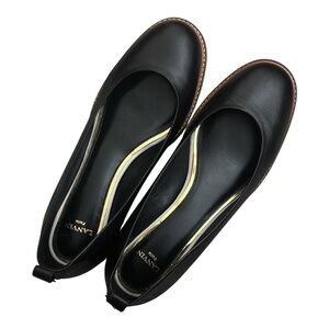 Lanvin Paris Lug Sole Black Leather Flats Women Size 39.5  (8.5)